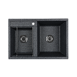 Мойка для кухни Aquaton Делия 78 DBL 2 чаши графит 1A723132DE210