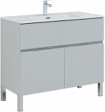 Тумба под раковину Aquanet Алвита New 100 1 ящик, 2 дверцы, серый 00277556