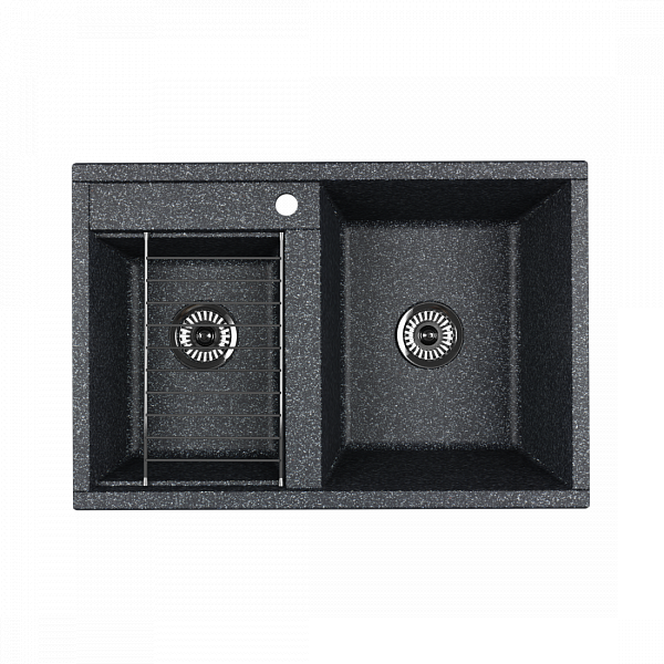 Мойка для кухни Aquaton Делия 78 DBL 2 чаши графит 1A723132DE210