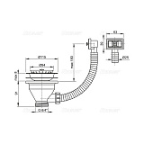 Донный клапан для мойки Alcaplast A38 с гофропереливом