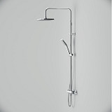 F078F400 Func, душ. система: см-ль д/душа с ТМС, душ.штанга, верхн. душ квадр., ручн.душ, хром
