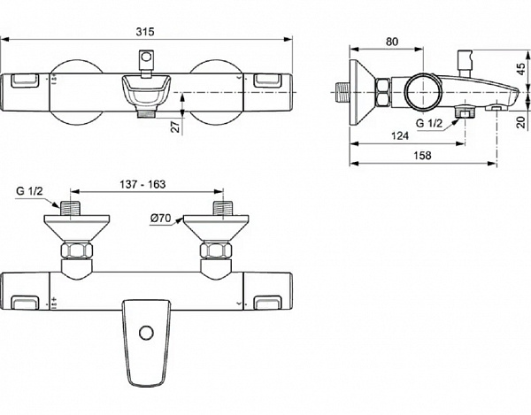 Набор Ideal Standard Ceratherm BC984AA