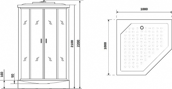 Душевая кабина Niagara Premium 100х100х220 NG- 6902-01D BLACK