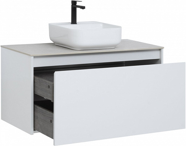 Тумба под раковину Aquanet Nova Lite 100 белый (1 ящик) 00242580