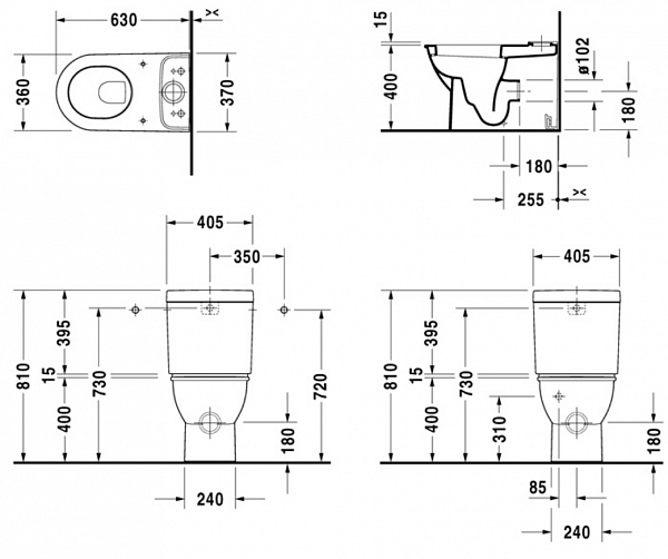 Унитаз-компакт Duravit Darling New 2138090000 напольный с бачком 0931100005