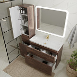 Тумба напольная Style line Атлантика 100, Люкс старое дерево, под раковину, PLUS