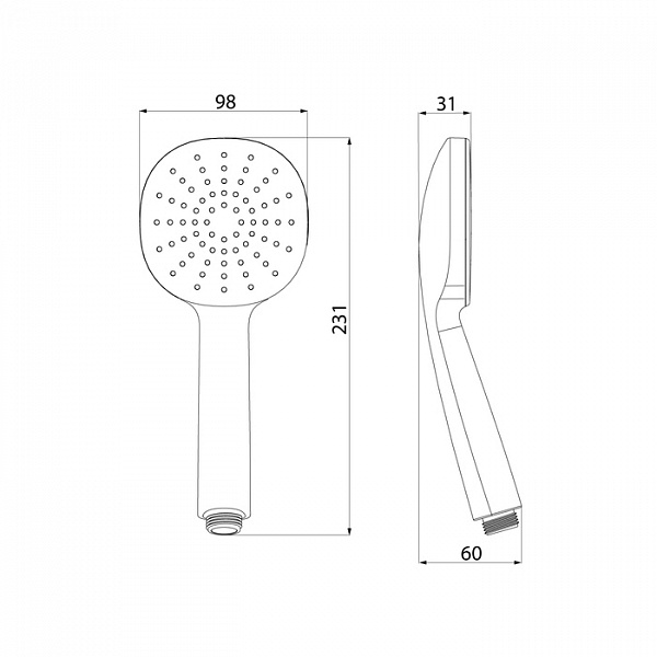 Лейка для душа, белая матовая, Optima Home, IDDIS, OPH1FW9i18