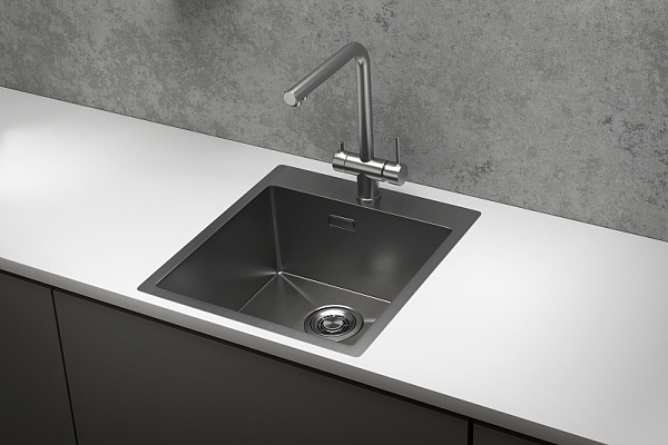 4600, СТАЛЬ САТИН, стальная кухонная мойка