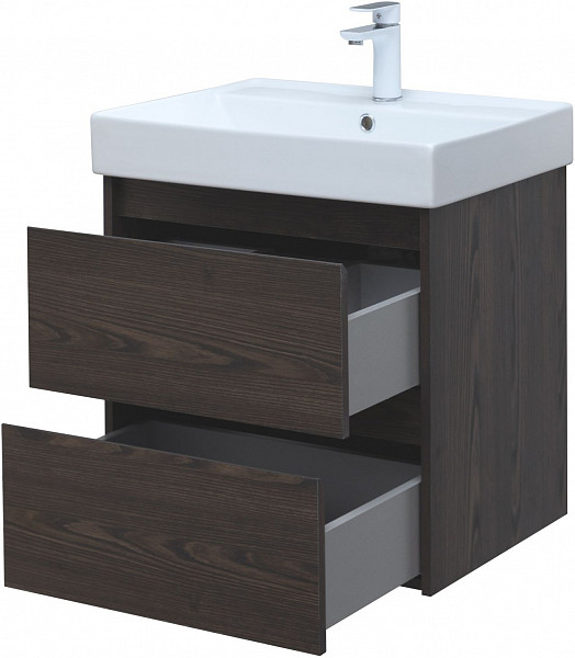 Тумба под раковину Aquanet Nova Lite 60 дуб черный (2 ящика) 00287894