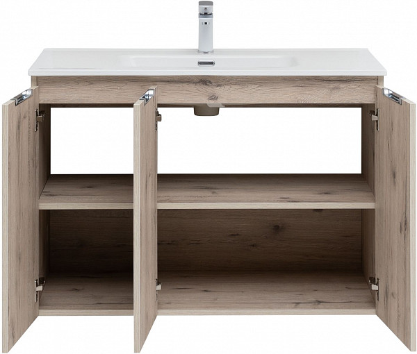 Тумба под раковину Aquanet Алвита New 100 3 дверцы, дуб веллингтон белый 00277533