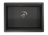 KS-6045U, ЧЕРНЫЙ МАТОВЫЙ, стальная кухонная мойка KITCHEN SPACE