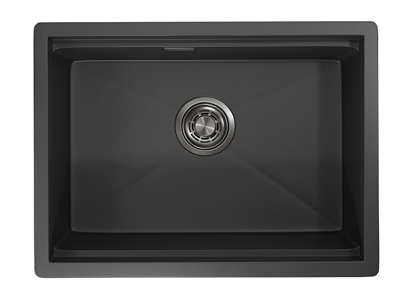 KS-6045U, ЧЕРНЫЙ МАТОВЫЙ, стальная кухонная мойка KITCHEN SPACE