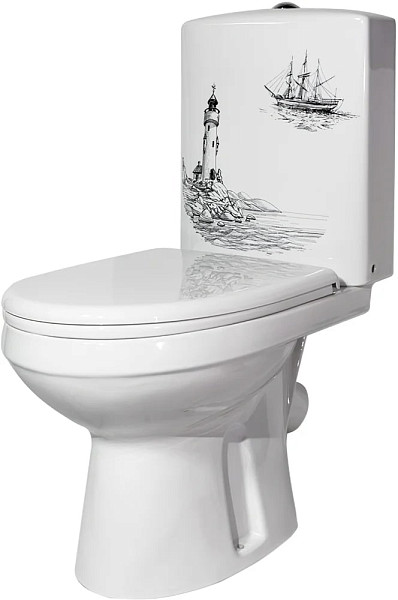 Унитаз-компакт Оскольская керамика Леда Премиум, декор