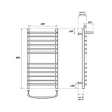 Полотенцесушитель электрический Point Альфа PN05148SPE П11 400x800 с полкой левый/правый, хром
