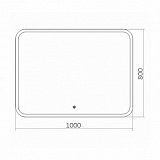 Зеркало AZARIO Стив 1000*800 - 3 сенсор выкл+подогрев+часы