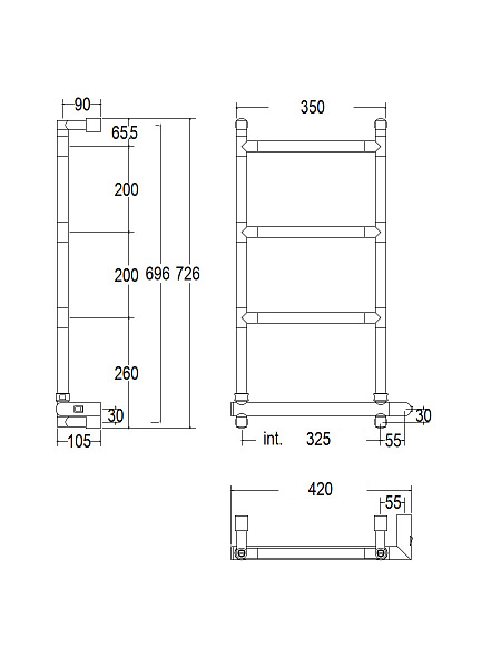 Полотенцесушитель электрический Margaroli Sereno 582, цвет: хром 5823204CRNB