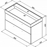 Тумба под раковину Aquanet Nova 100 дуб рошелье 00249923