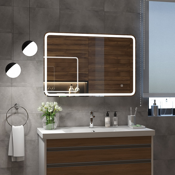 Зеркало-шкаф Континент "Tokio Led" 900х600 с розеткой, с бесконтактным сенсором