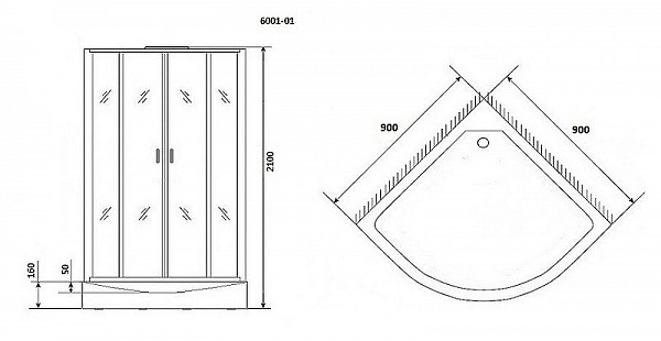 Душевая кабина Niagara Premium 90х90х210 NG-6001-01
