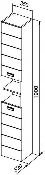 Шкаф-пенал для ванной Aquanet Доминика 35 белый 00170802