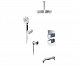 Встраиваемый комплект для ванны с верхней душевой насадкой, лейкой и изливом Wasserkraft А171568 Thermo