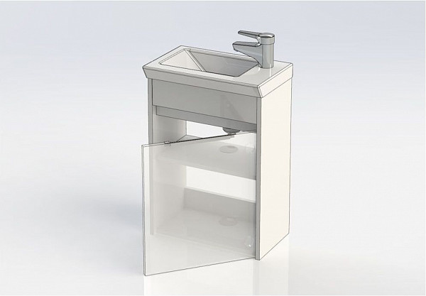 Тумба с раковиной Aquanet Дувр 45 белый 00213041