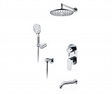 Встраиваемый комплект для ванны с верхней душевой насадкой, лейкой и изливом Wasserkraft А175819