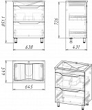 Тумба "Абигель 65", 2 ящика, серый / цемент, Milen 65 / км