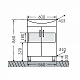 Тумба под раковину Грация 60 Санта 201019