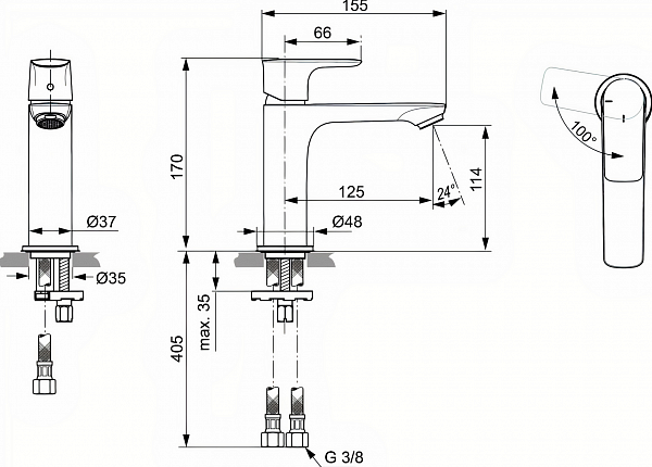Смеситель Ideal Standard Connect Air A7016AA для раковины
