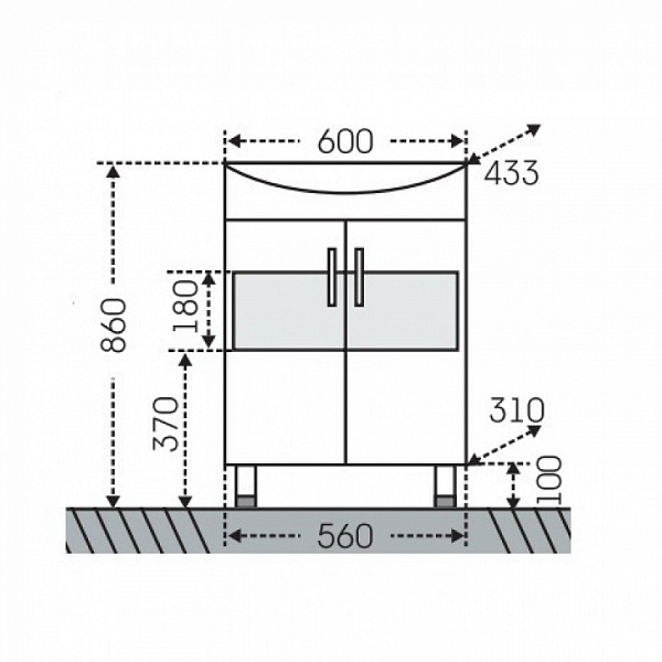 Тумба под раковину Грация 60 Санта 201019