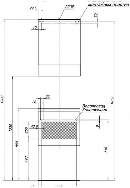 Зеркало-шкаф Aquanet Нота 50 белый 00175670