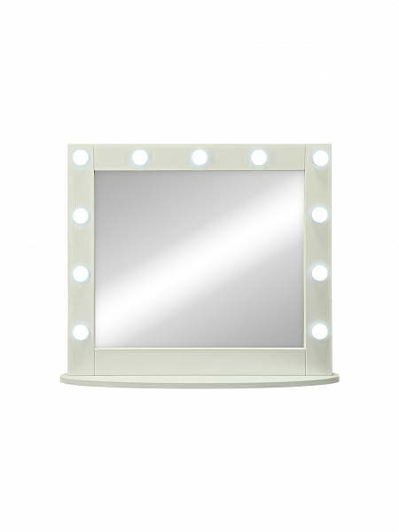 Зеркало Континент Гримерное настольное белое 800х700 (11 ламп)