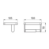 Бумагодержатель с полкой со вставкой из черного камня, латунь, On-X, черный матовый, IDDIS, ONXBL03i43