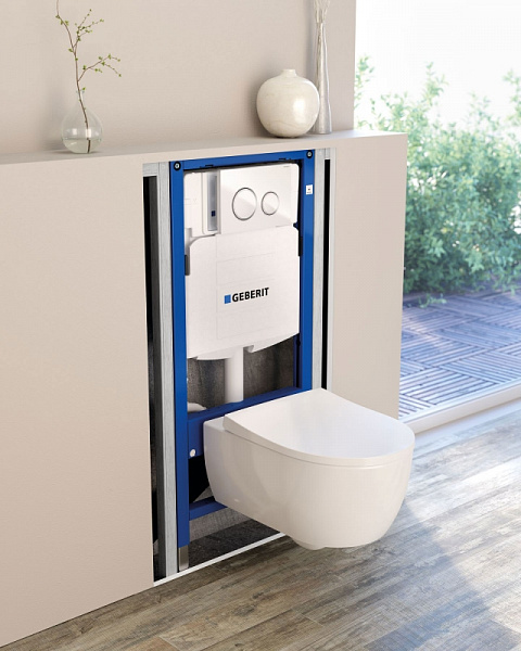 Унитаз с инсталляцией Geberit iCon 500.362.TC.I с горизонтальным выпуском