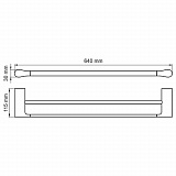 Держатель полотенец двойной Wasserkraft Elbe K-7240
