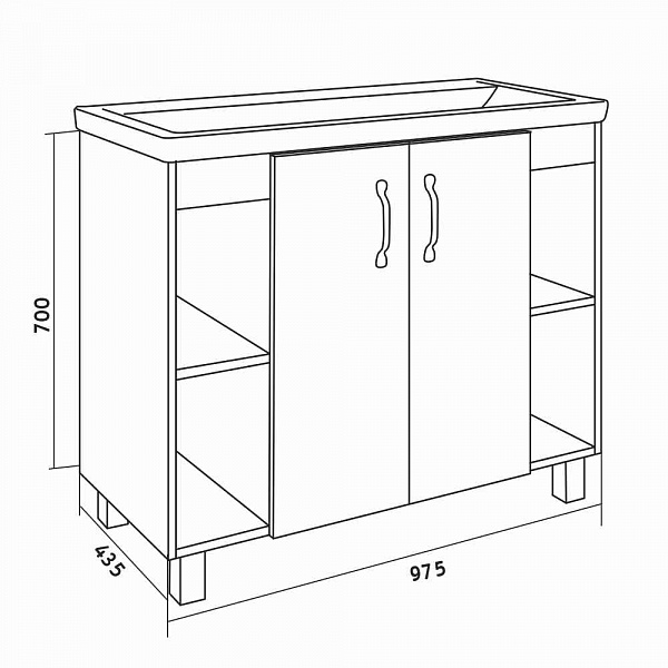 Тумба под раковину напольная Grossman Флай 100 см 101001