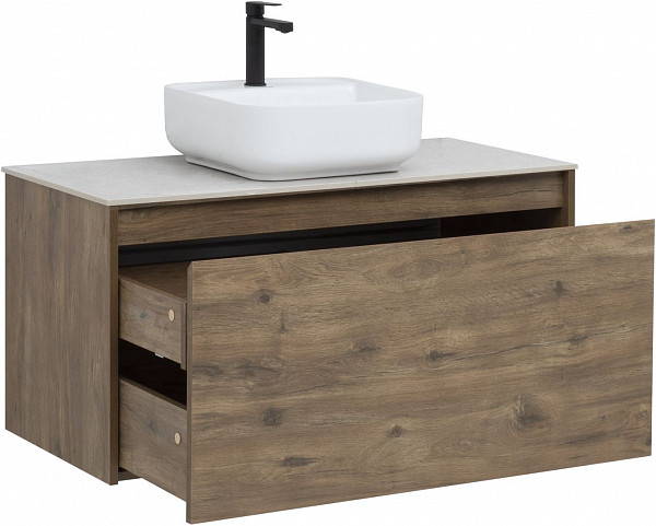 Тумба под раковину Aquanet Nova Lite 100 дуб рустикальный (1 ящик) 00249520