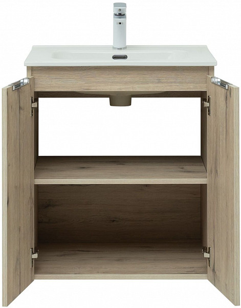 Тумба под раковину Aquanet Алвита New 60 2 дверцы, дуб веллингтон белый 00277525