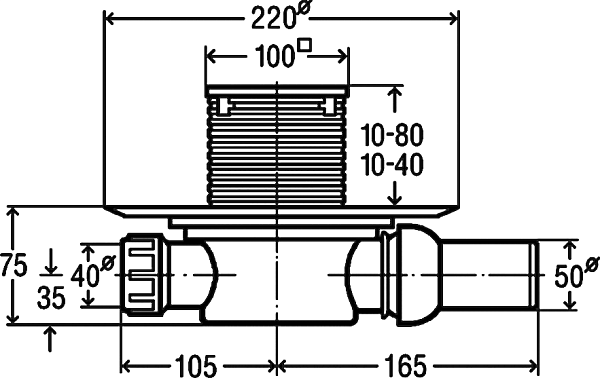 Трап для душа Viega Advantix с сухим затвором 100х100 583217