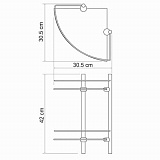Полка стеклянная двойная Wasserkraft K-3122