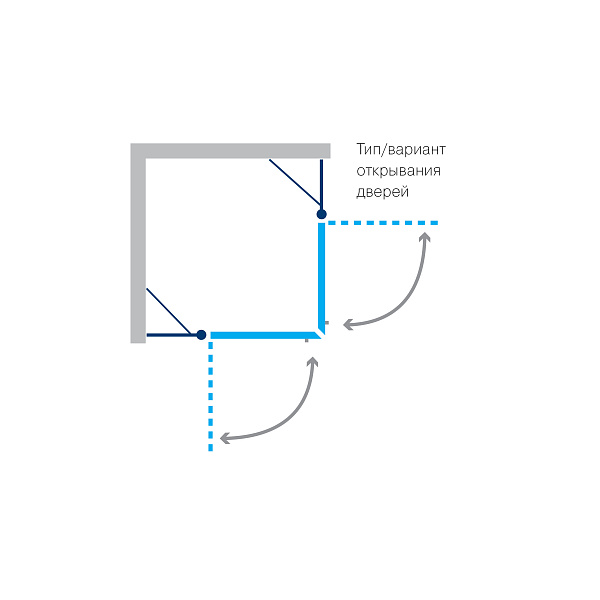 Душевое ограждение  "KOLLER POOL" Waterfall Line AC4E 900x900x1850 прозрачное Transparent  6мм CALC FREE хром