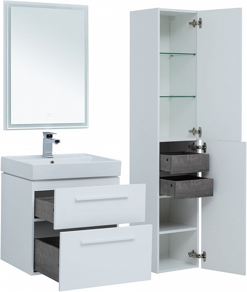 Тумба под раковину Aquanet Nova 60 белый (2 ящика) 00242279