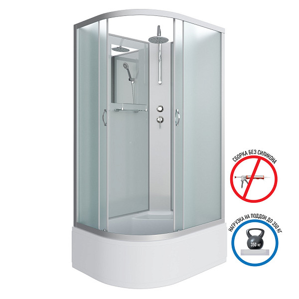 Душ.каб. NG-2310-14RBKT (1200х800х2100-2400) высокий поддон(40см) стекло МАТОВОЕ 4 места