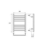 Полотенцесушитель электрический Point Аврора PN10156SE П8 500x600 левый/правый, хром