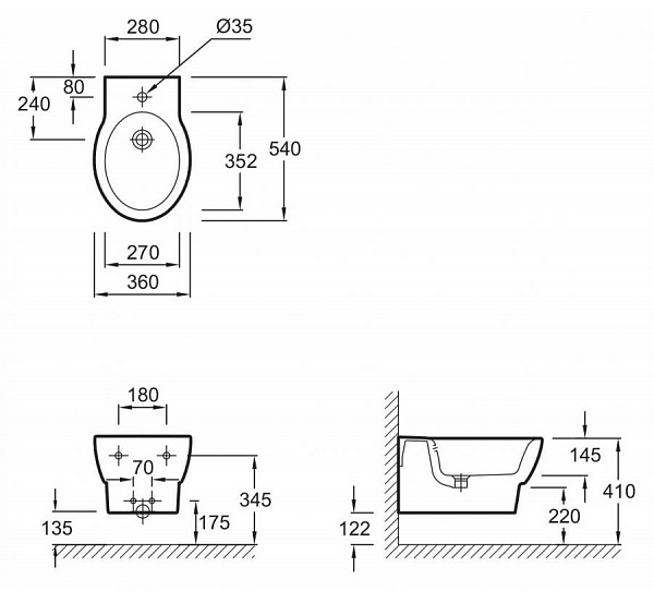 Биде подвесное Jacob Delafon Ove E1586-00