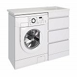 Тумба ДЖЕРСИ к умывальнику Камилла 1200 над стиральной машиной, 3 ящика