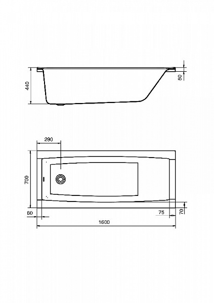 Акриловая ванна Santek Санторини 160х70 1WH302494