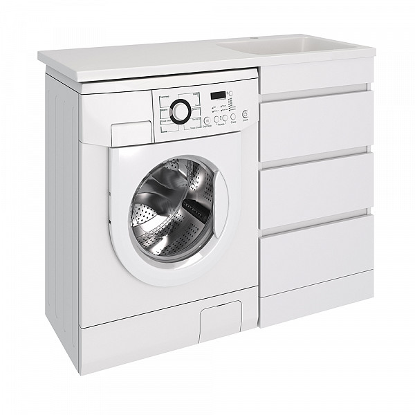 Тумба ДЖЕРСИ к умывальнику Камилла 1200 над стиральной машиной, 3 ящика