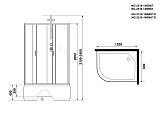 Душ.каб. NG-2510-14RBKTG (1200х800х2100-2400) высокий поддон(40см) стекло ТОНИРОВАННОЕ 4 места